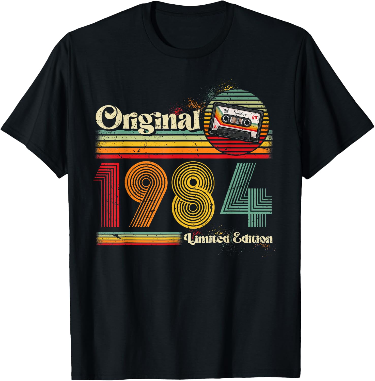 1984 Vintage Geburtstag Retro Vintage Männer Frauen Geschenk T-Shirt - T-Shirt | Black