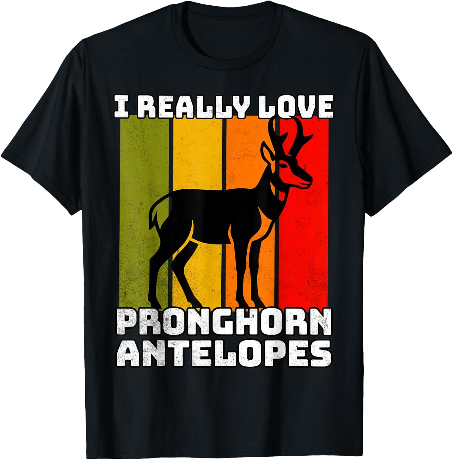 Pronghorn Antelope Retro Pronghorn Antelope T-Shirt - T-Shirt | Black