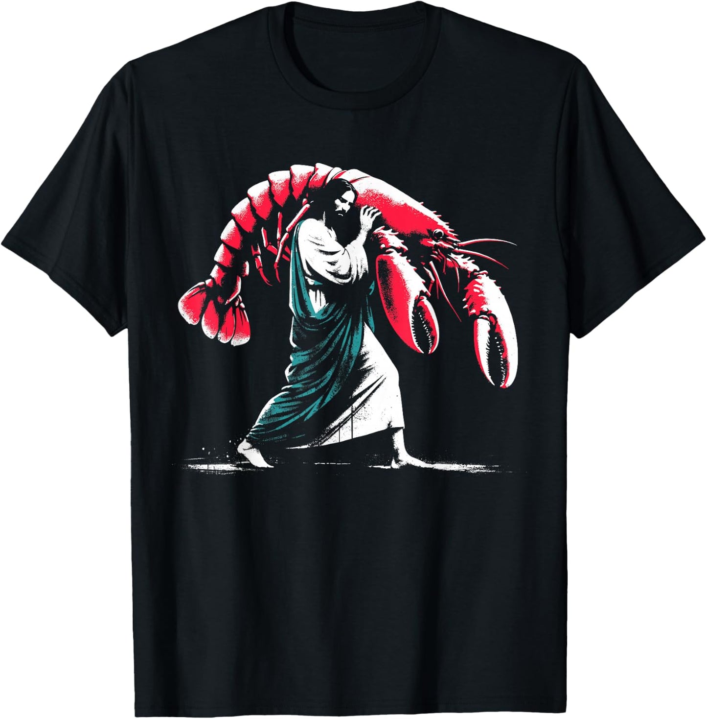 Jesus Caught Lobster - Funny Christian Lobster Lover T-Shirt - T-Shirt | Black