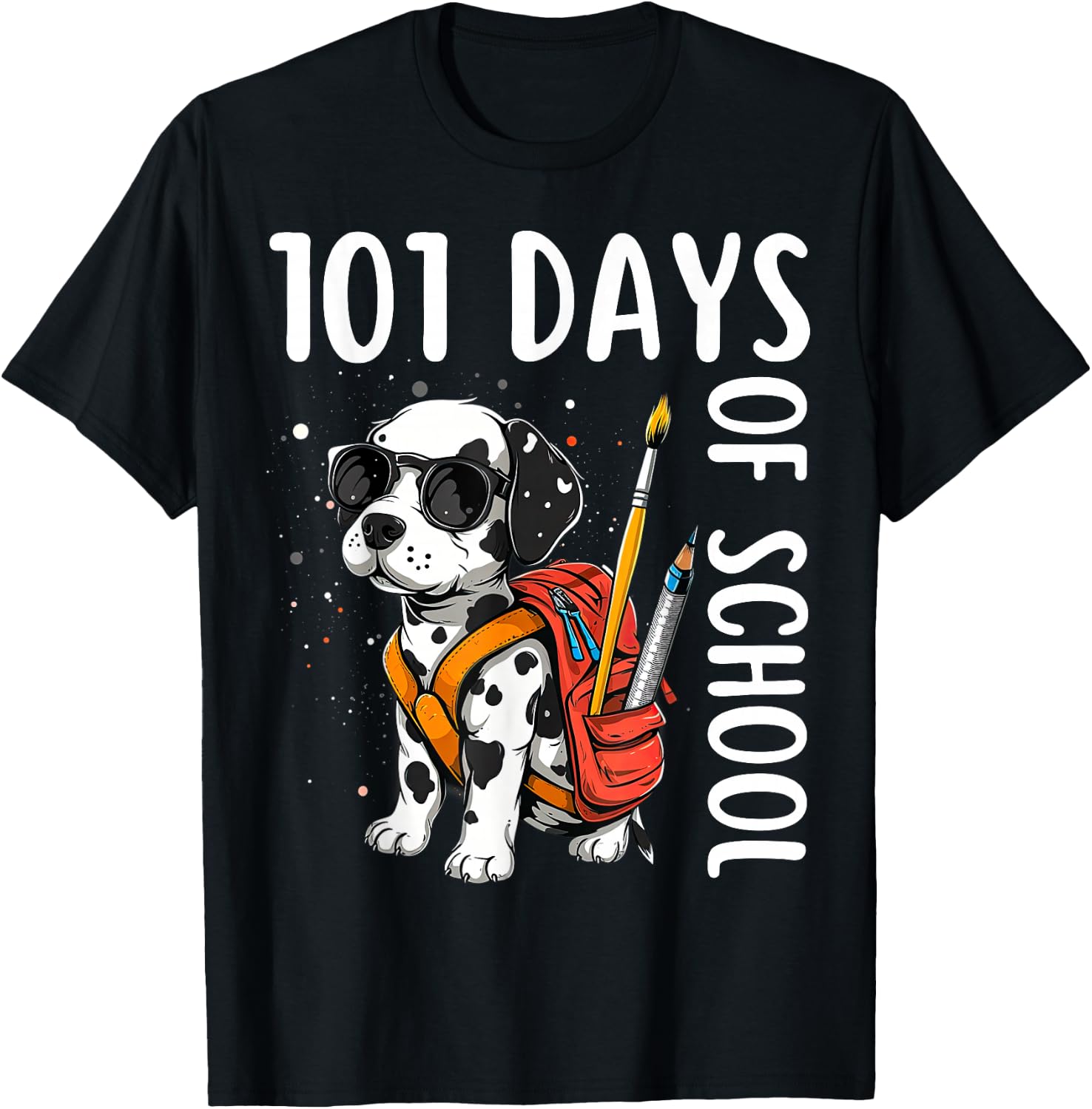 100 Days Of School Dalmatian Dog Shirt For Kids Boys Girls T-Shirt - T-Shirt | Black
