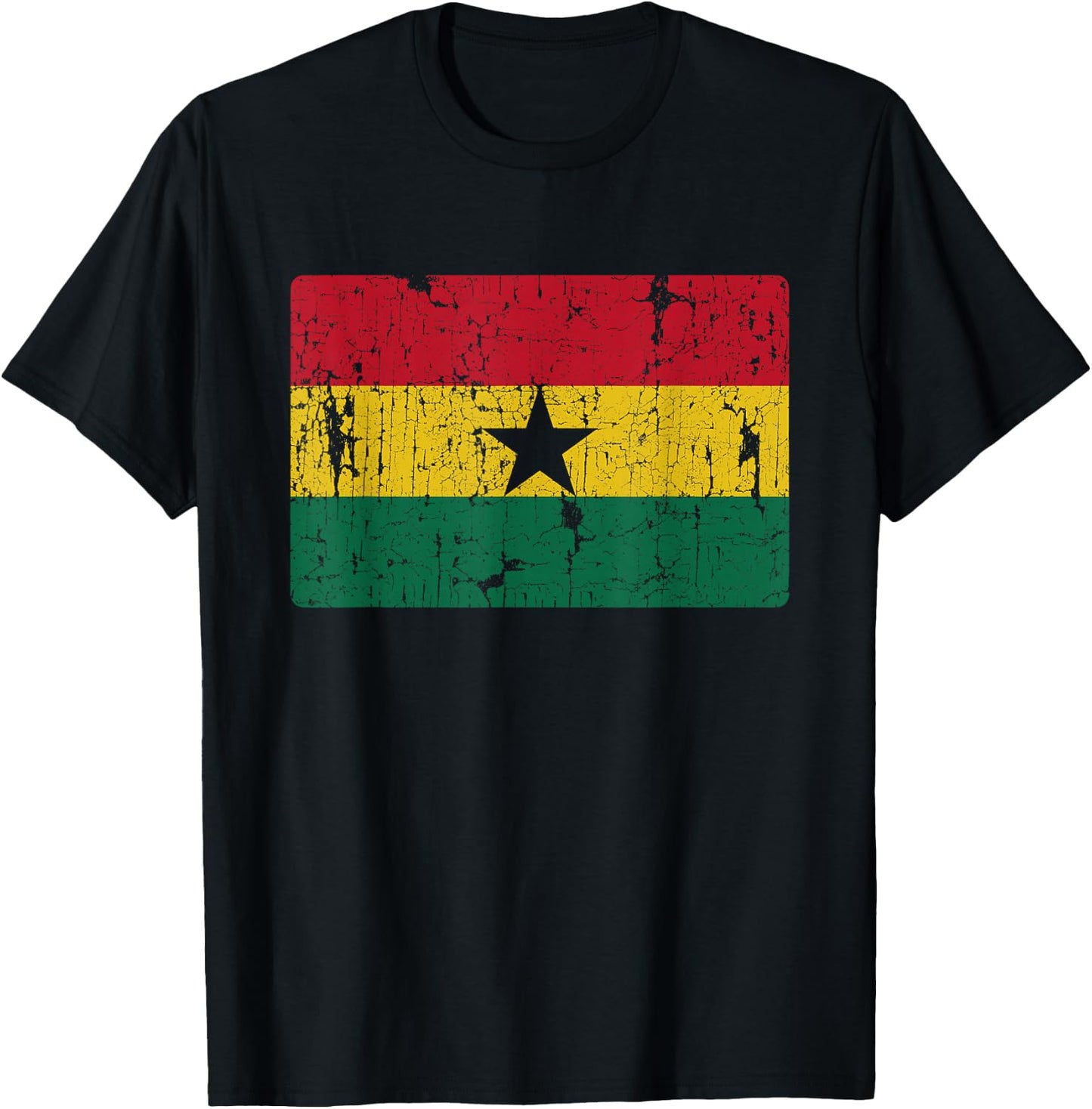 Retro Ghanaian Flag Ghana Souvenir T-Shirt - T-Shirt | Black
