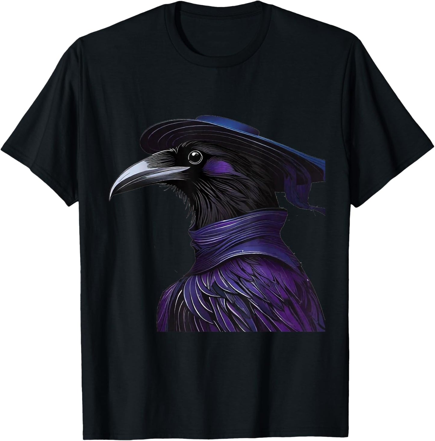 Retro Raven Crow Steampunk Scifi Dystopia Industrial Fantasy T-Shirt - T-Shirt | Black