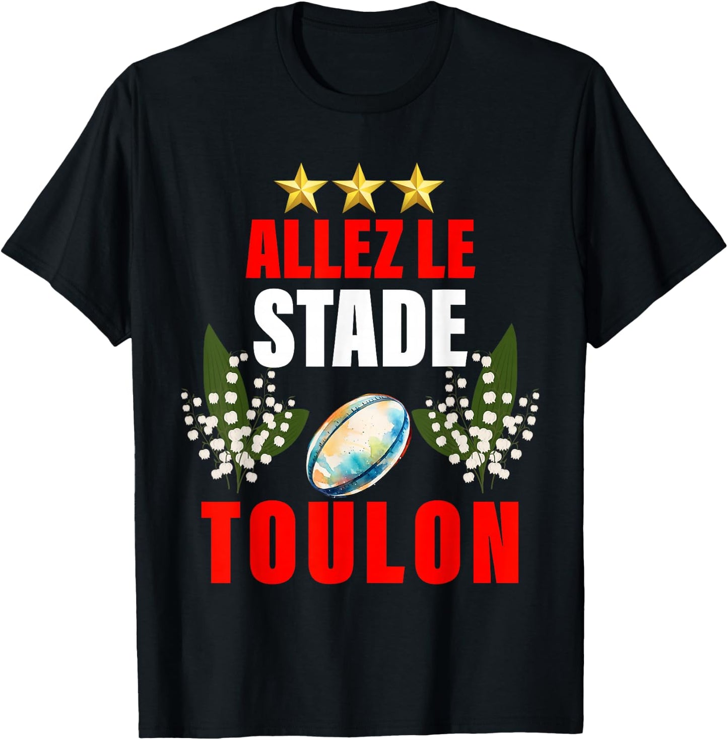 Rugby Toulon 3 Stars Oval Ball Supporter T-Shirt - T-Shirt | Black
