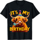 It's my Birthday Party Highland Cow T-Shirt - T-Shirt | Black