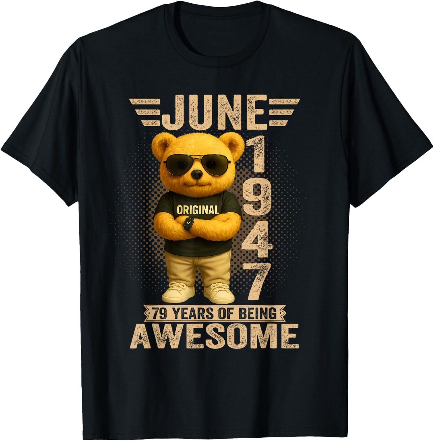 Ours en Peluche 79 Ans en Juin 1947 pour Homme et Femme T-Shirt - T-Shirt | Black