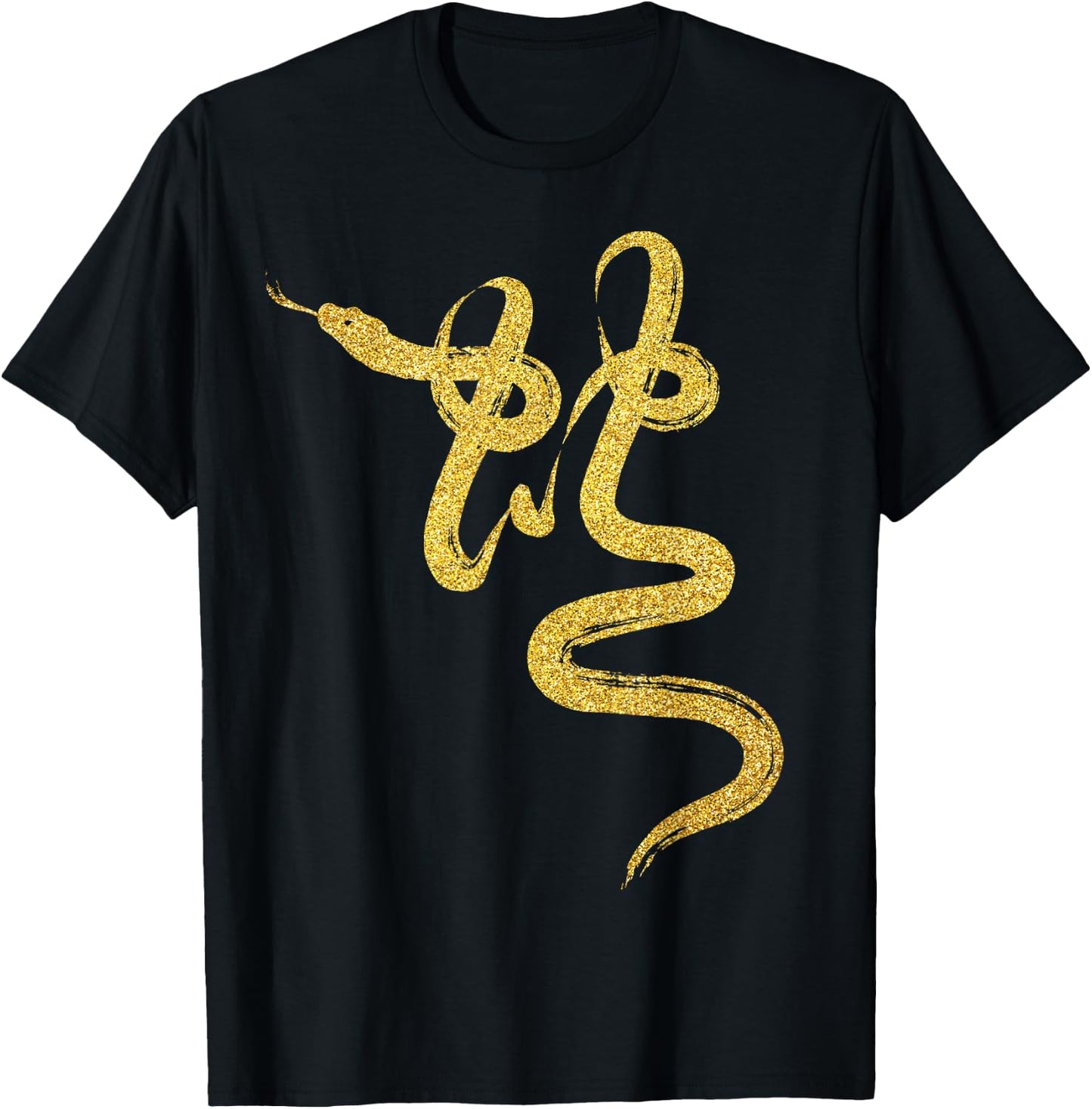 Year of the Snake Gold Chinese Zodiac 2025 T-Shirt - T-Shirt | Black