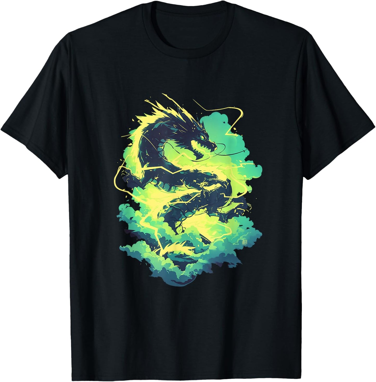 Ethereal Dragon: Protector of the Cloud Realms T-Shirt - T-Shirt | Black