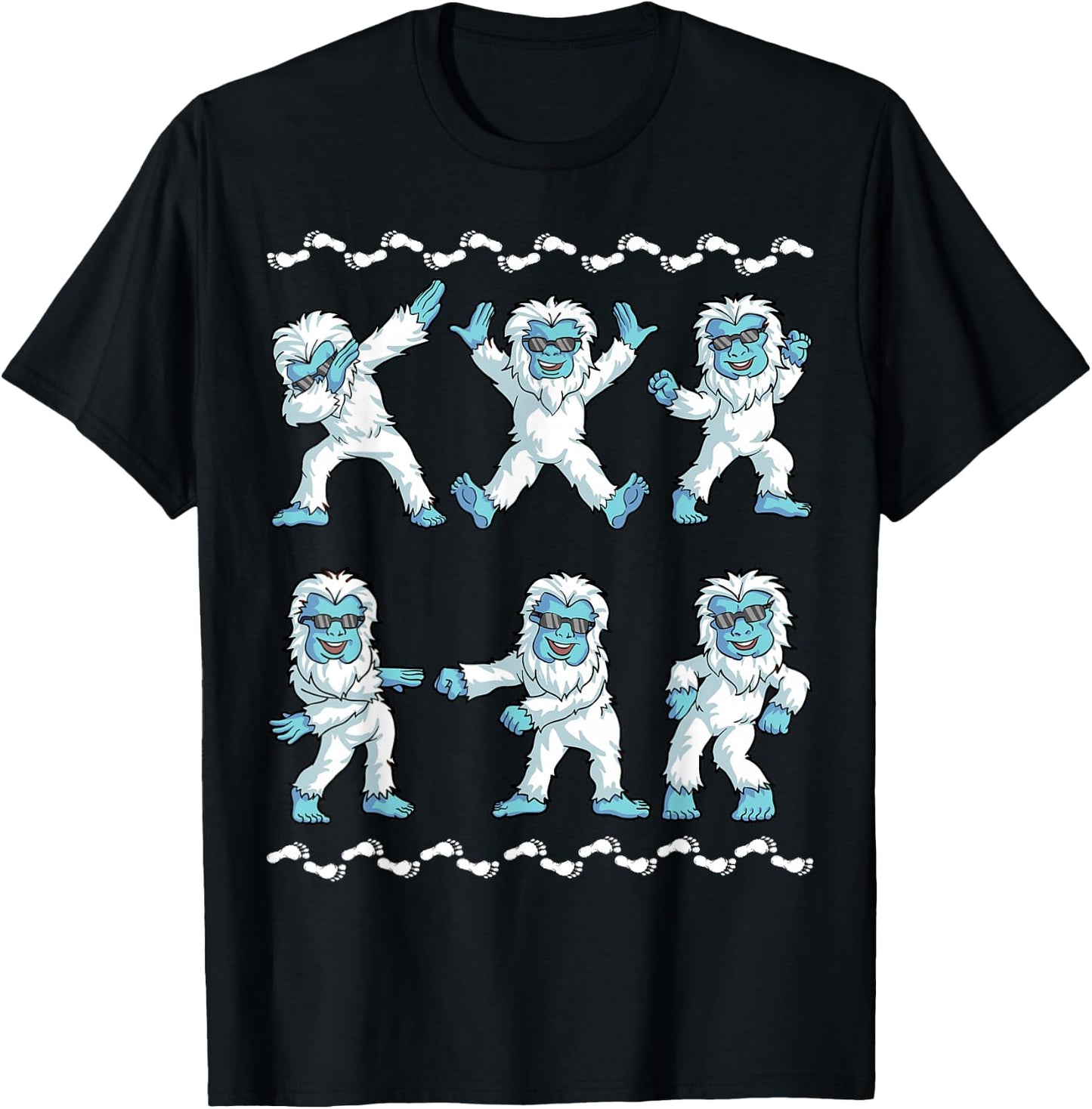 Dancing Yeti Abominable Dance Dab Boy Girls Kids Funny T-Shirt - T-Shirt | Black