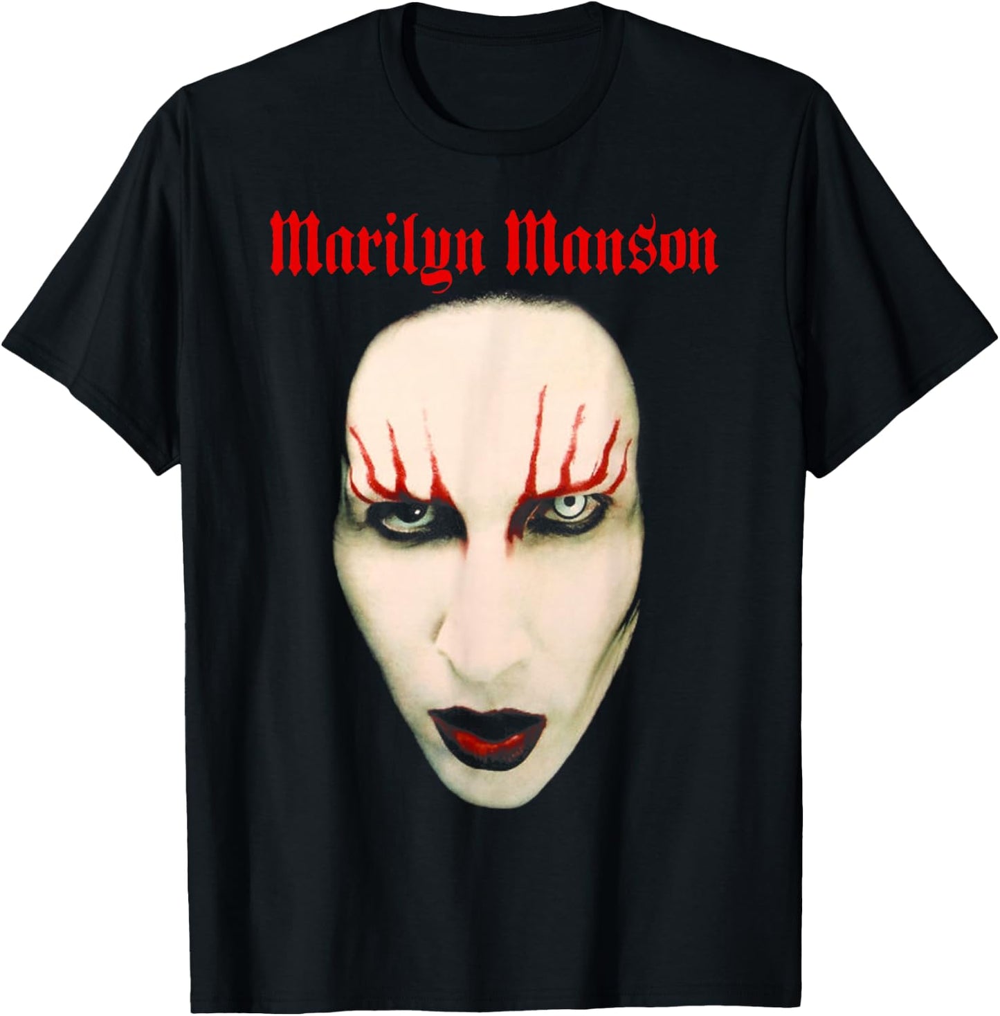 Marilyn Manson – Big Face Red Lips , Black, S T-Shirt - T-Shirt | Black