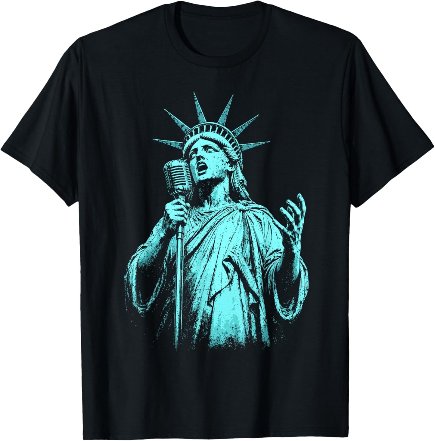 4th of July Statue of Liberty Singer 1776 2026 T-Shirt - T-Shirt | Black