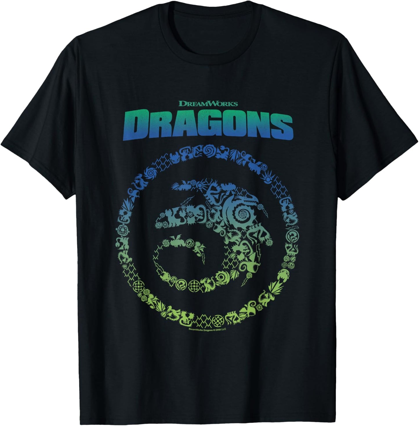 How to Train Your Dragon Toothless Vintage Symbols Logo , Black, S T-Shirt - T-Shirt | Black