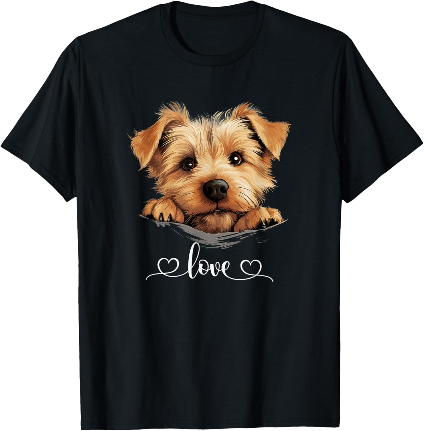 Cute Dog Graphic Love Norfolk Terrier Dog T-Shirt - T-Shirt | Black