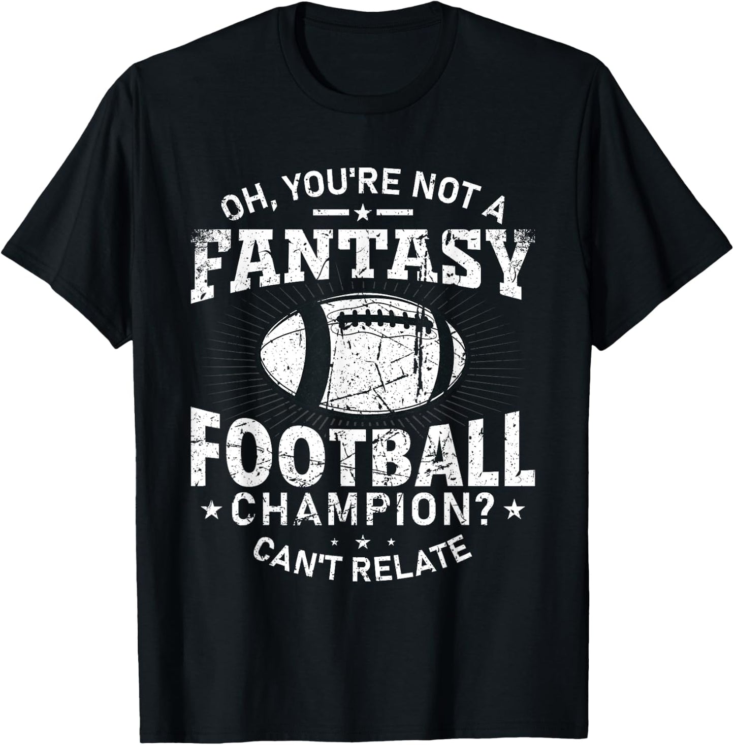 Sports Legendz -Adults Black Fantasy Football Champ T-Shirt - T-Shirt | Black