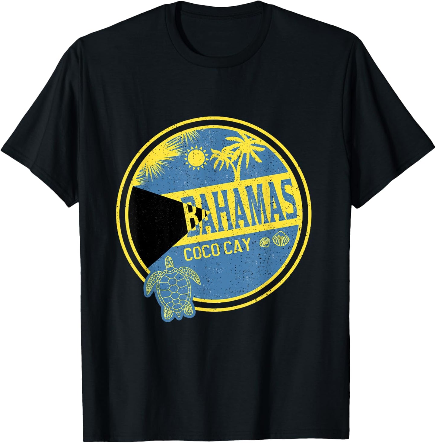Caribbean Bahamas Coco Cay Vintage Vacation Tropical T-Shirt - T-Shirt | Black