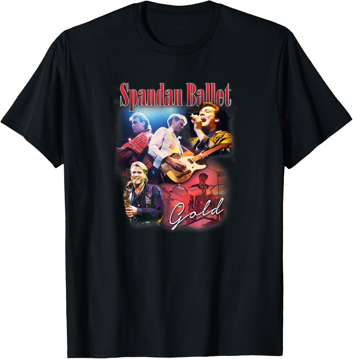 Spandau Ballet Official Gold Homage Vintage T-Shirt - T-Shirt | Black