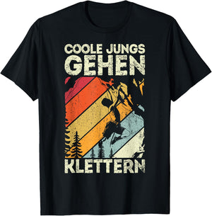 Cool Boys Go Climbing - Climbing Gift Boys' , black, s T-Shirt - T-Shirt | Black