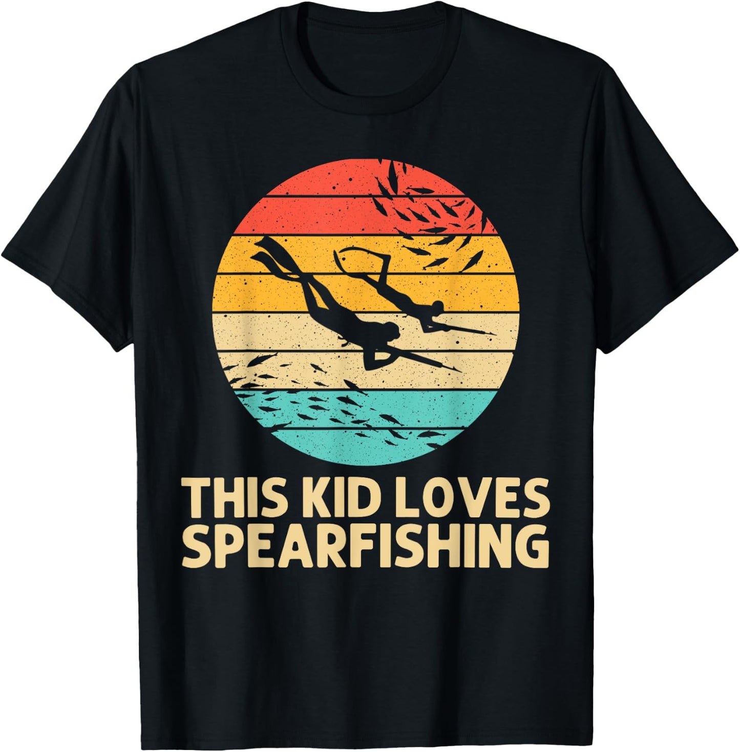 Cool Spearfishing For Kids Boys Ocean Diving Spear Fishing T-Shirt - T-Shirt | Black