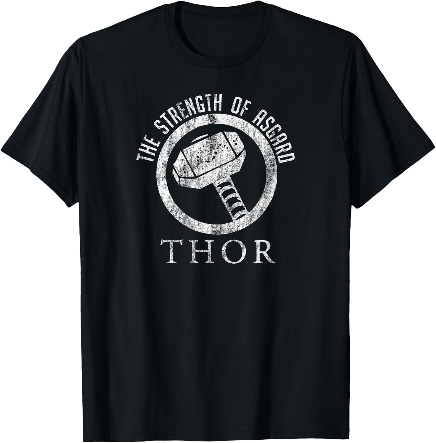 Marvel Thor The Strength Of Asgard Hammer Stamp T-Shirt - T-Shirt | Black