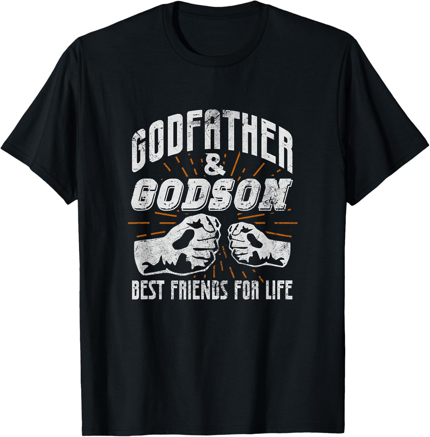 Godfather Godson Bestfriends For Life Matching Distressed T-Shirt - T-Shirt | Black