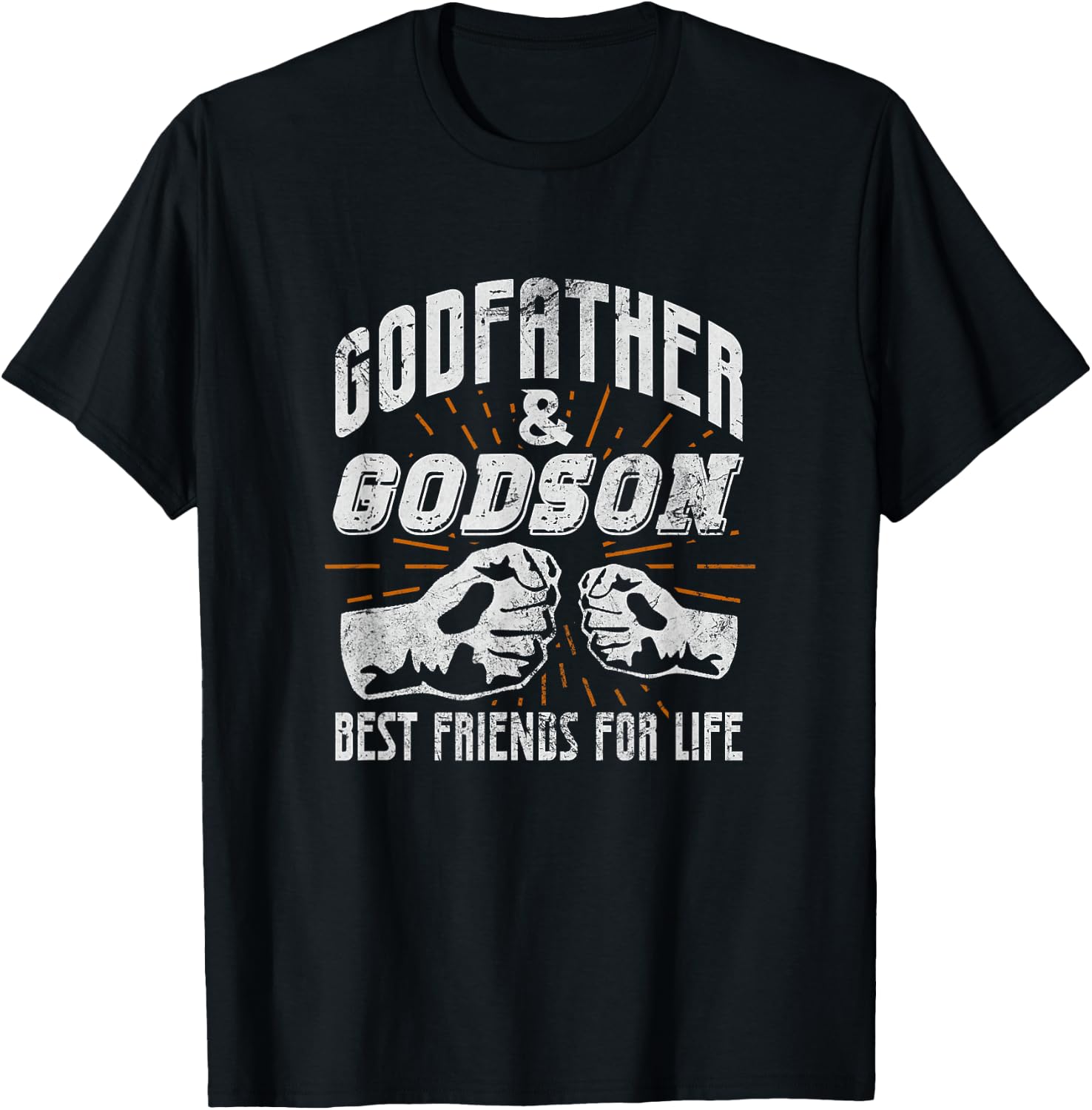Godfather Godson Bestfriends For Life Matching Distressed T-Shirt - T-Shirt | Black