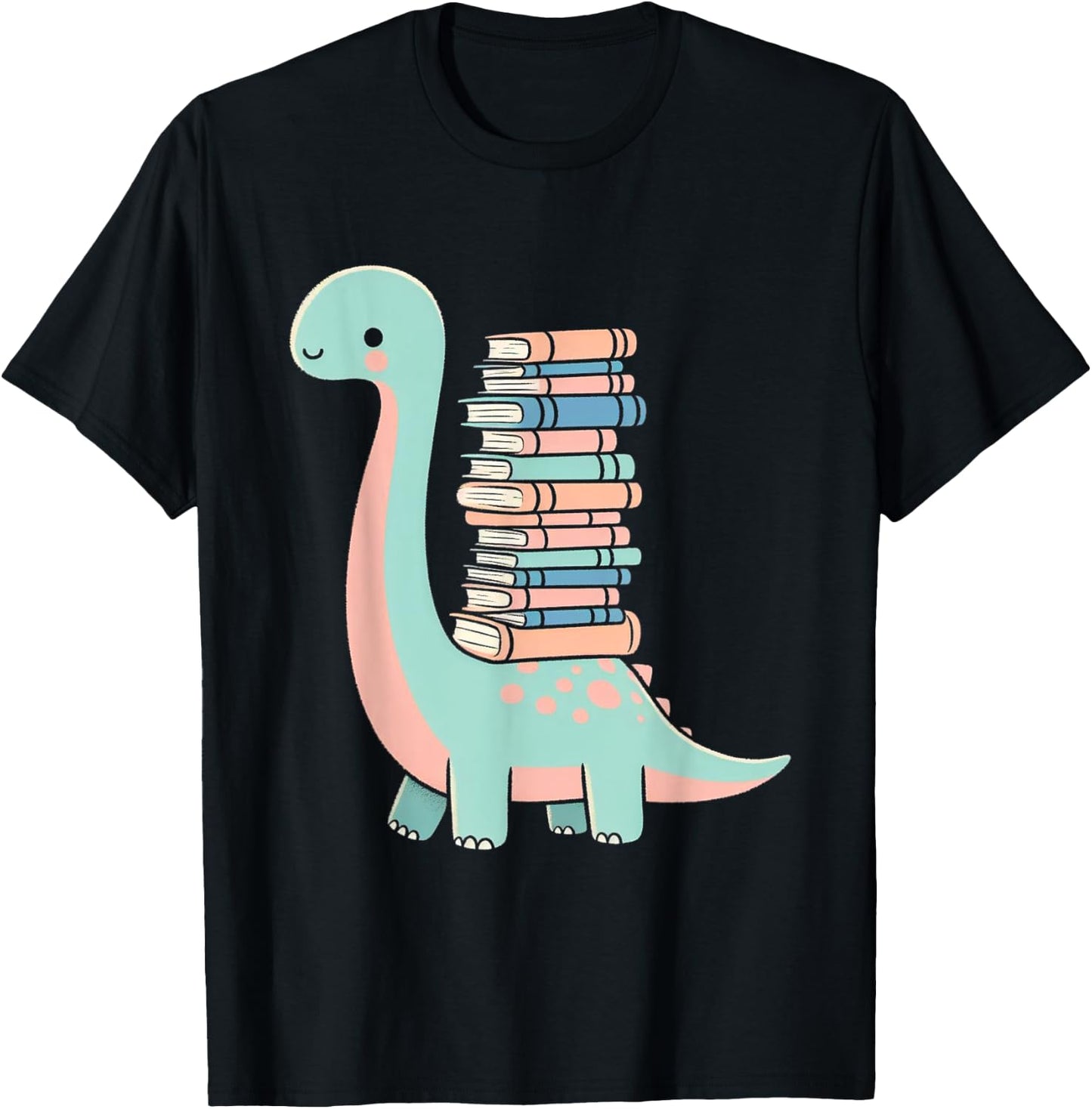 Reading Dinosaur Dino Books Bookworm Book Reader T-Shirt - T-Shirt | Black