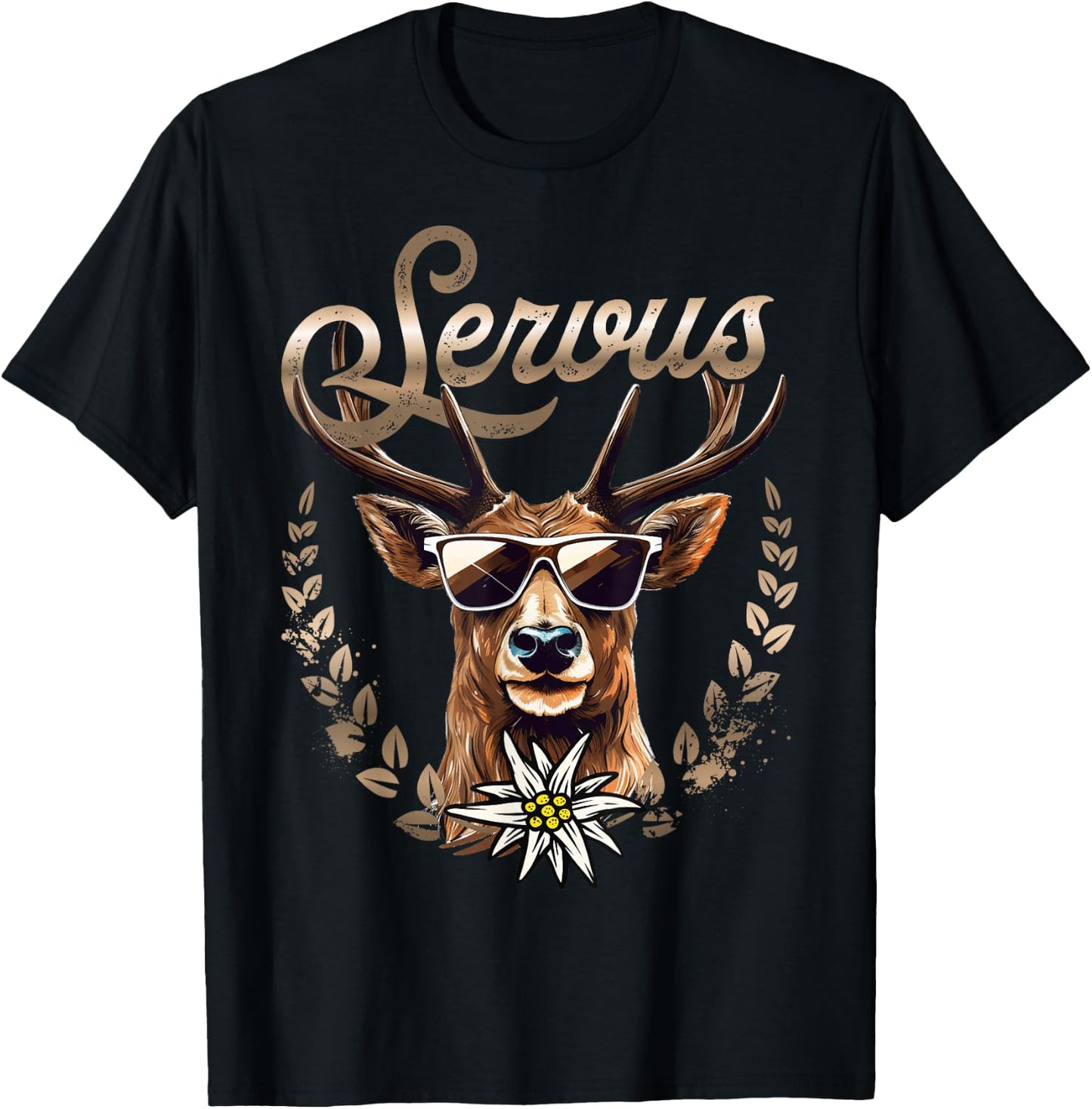 Traditional Men's Costume Shirt Women's Deer Servus , black T-Shirt - T-Shirt | Black