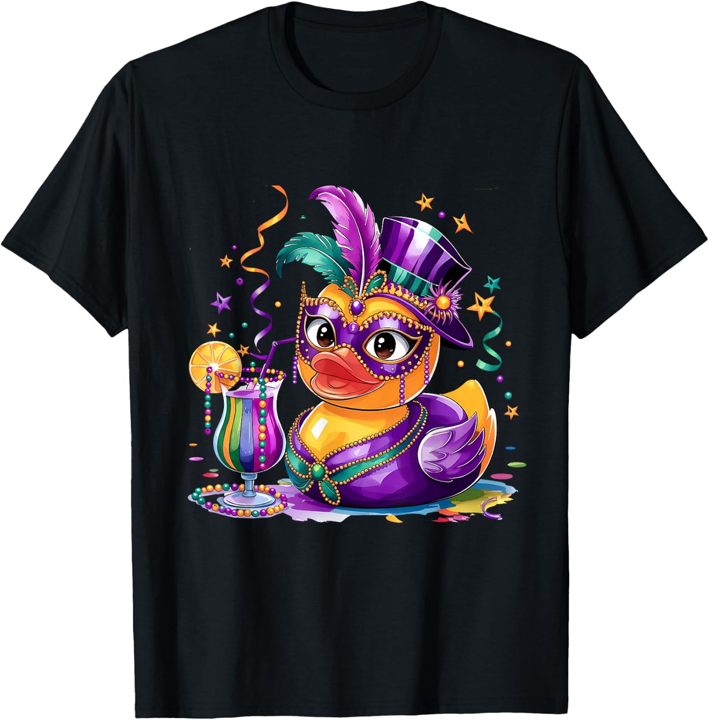Mardi Gras Rubber Duck Costume Louisiana Mardi Gras Carnival T-Shirt - T-Shirt | Black