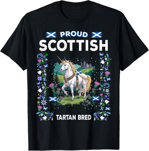 Scottish Unicorn Flag Costume Idea For Kids Scotland Unicorn T-Shirt - T-Shirt | Black