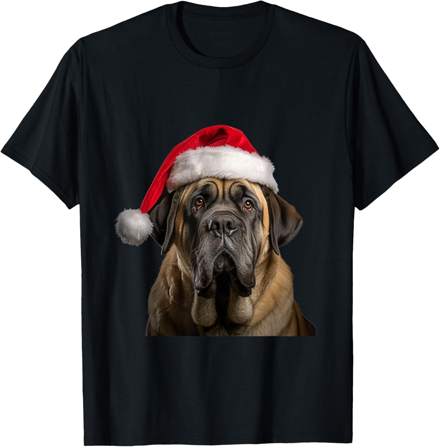 Christmas English Mastiff - English Mastiff Christmas T-Shirt - T-Shirt | Black