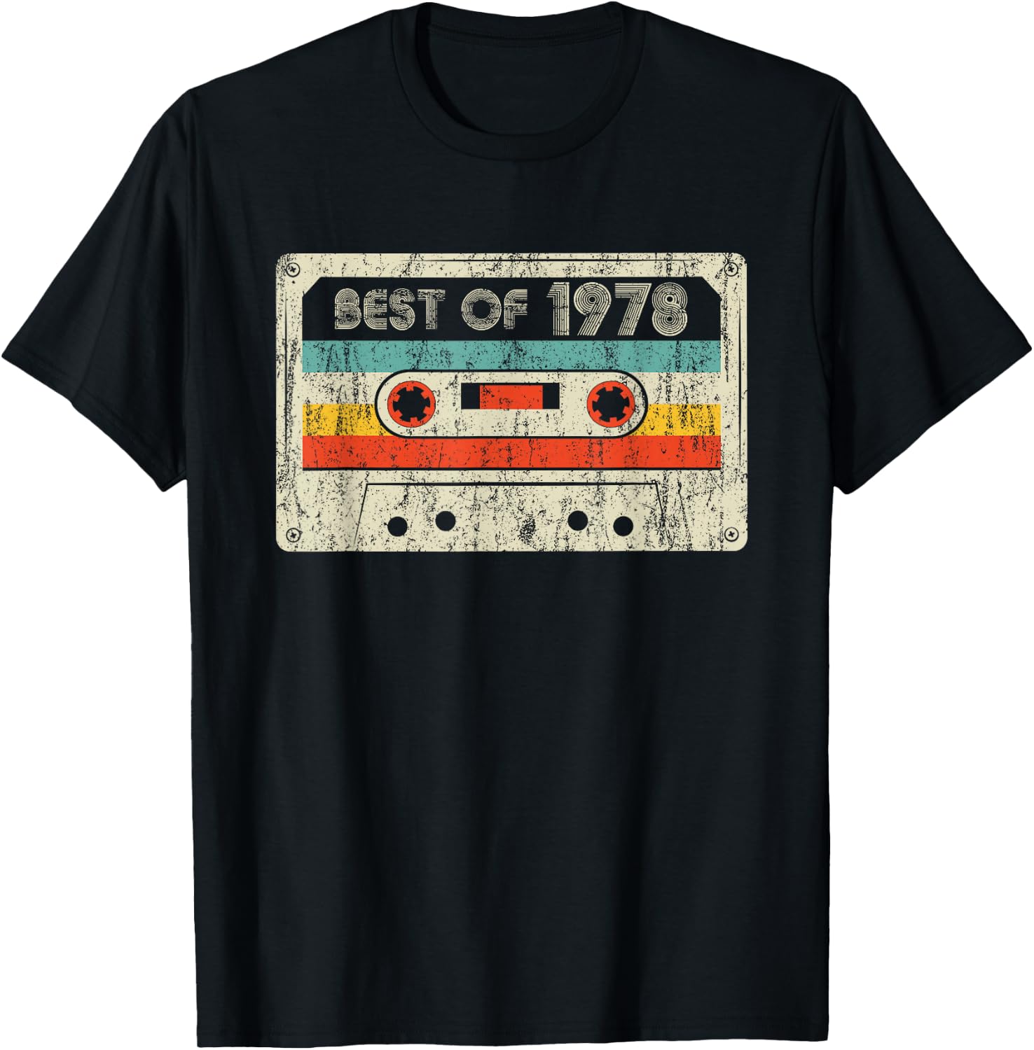 Best Of 1978 Classic Birthday Yrs 1978 Cassette Tape Vintage T-Shirt - T-Shirt | Black