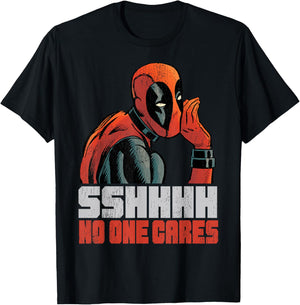 Marvel Deadpool SSHHHH No One Cares Whisper T-Shirt - T-Shirt | Black
