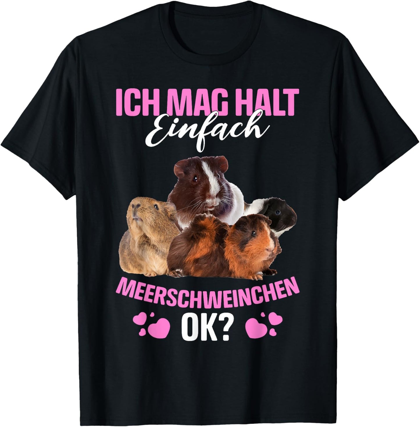 Ich Mag Halt Einfach Meerschweinchen Ok? Guinea Pig T-Shirt - T-Shirt | Black