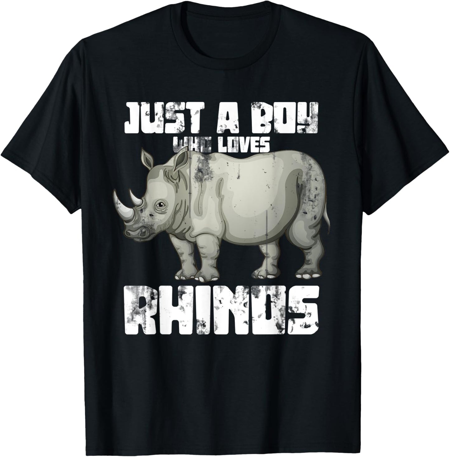 Just A Boy Who Loves Rhinos T-Shirt - T-Shirt | Black