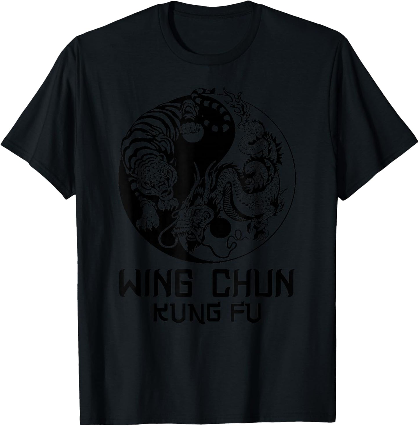 Wing Chun ying yang tiger dragon T-Shirt - T-Shirt | Black