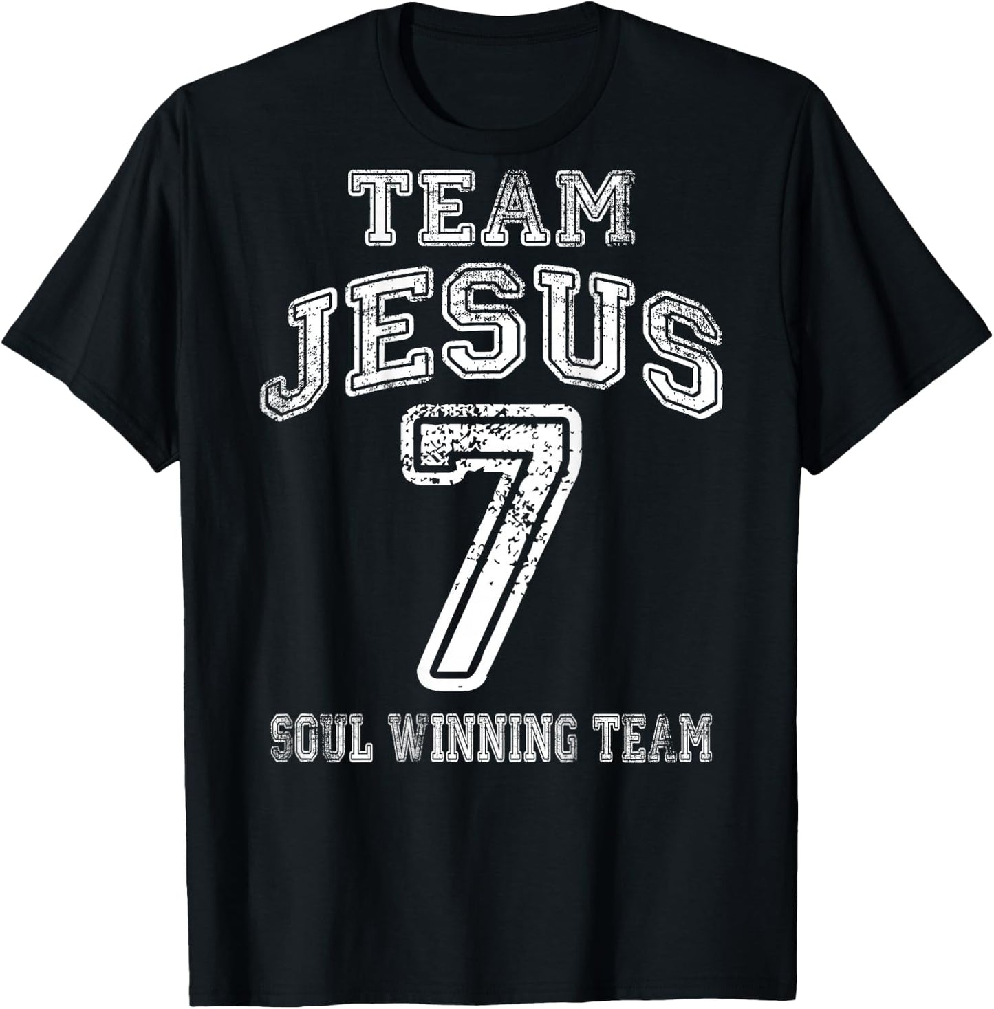 Faith Shirts By No1 - Christliche - Schwarz, S - Kurzarm - Team Jesus - Glaube Shirt Rückseite T-Shirt - T-Shirt | Black