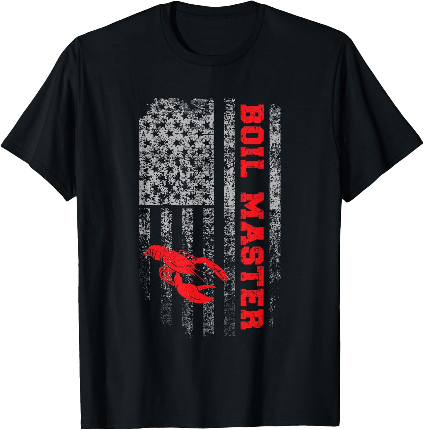 Boil Master Crawfish American Flag Crawdaddy Crayfish T-Shirt - T-Shirt | Black