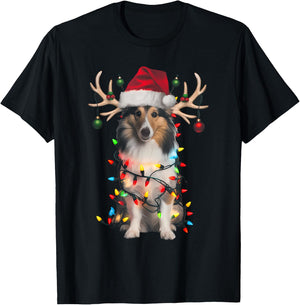Shetland Sheepdog Christmas Tree Shirt Shetland Sheepdog Men Women Kids T-Shirt - T-Shirt | Black