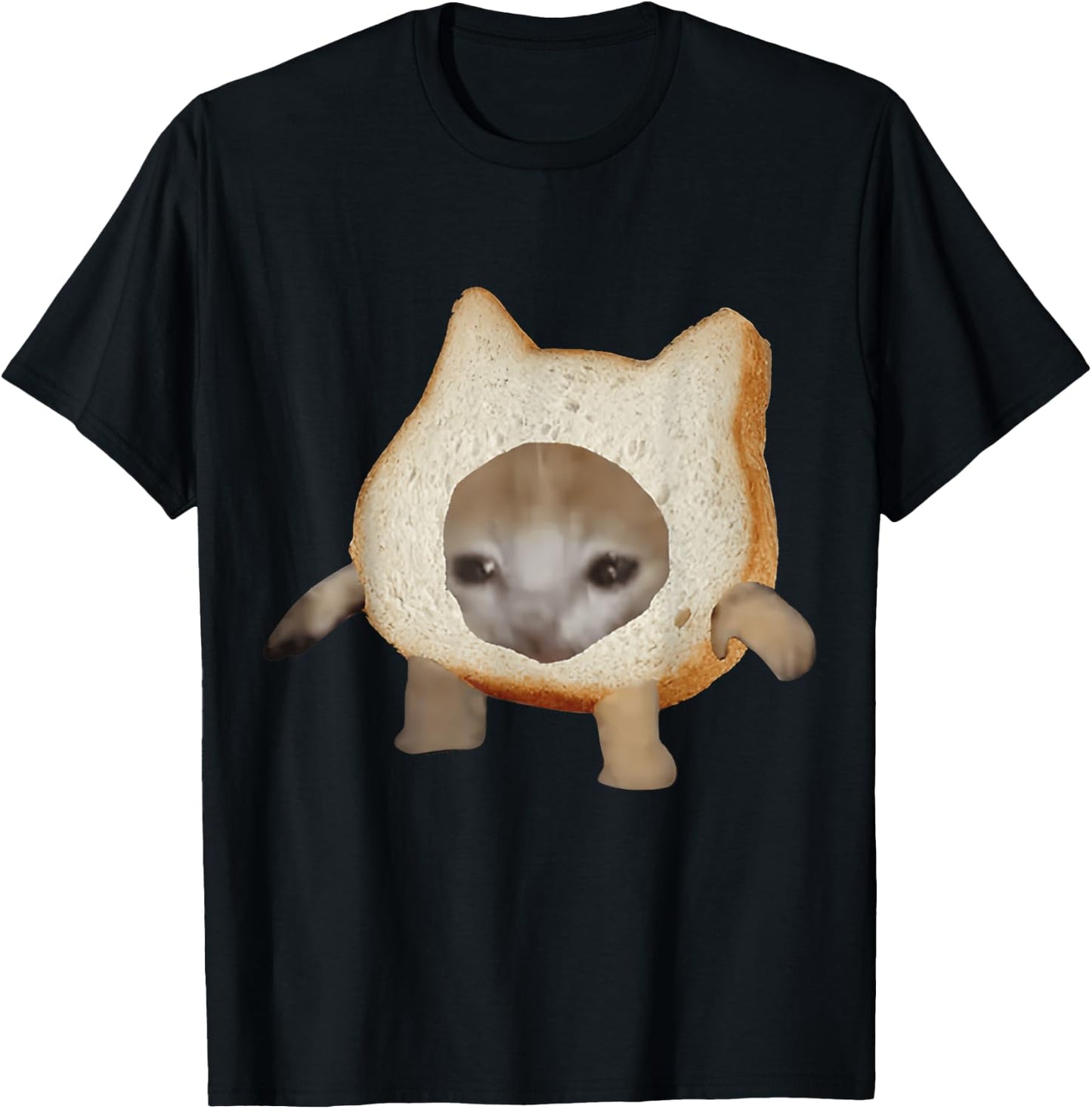 Bread Cat Meme T-Shirt - T-Shirt | Black