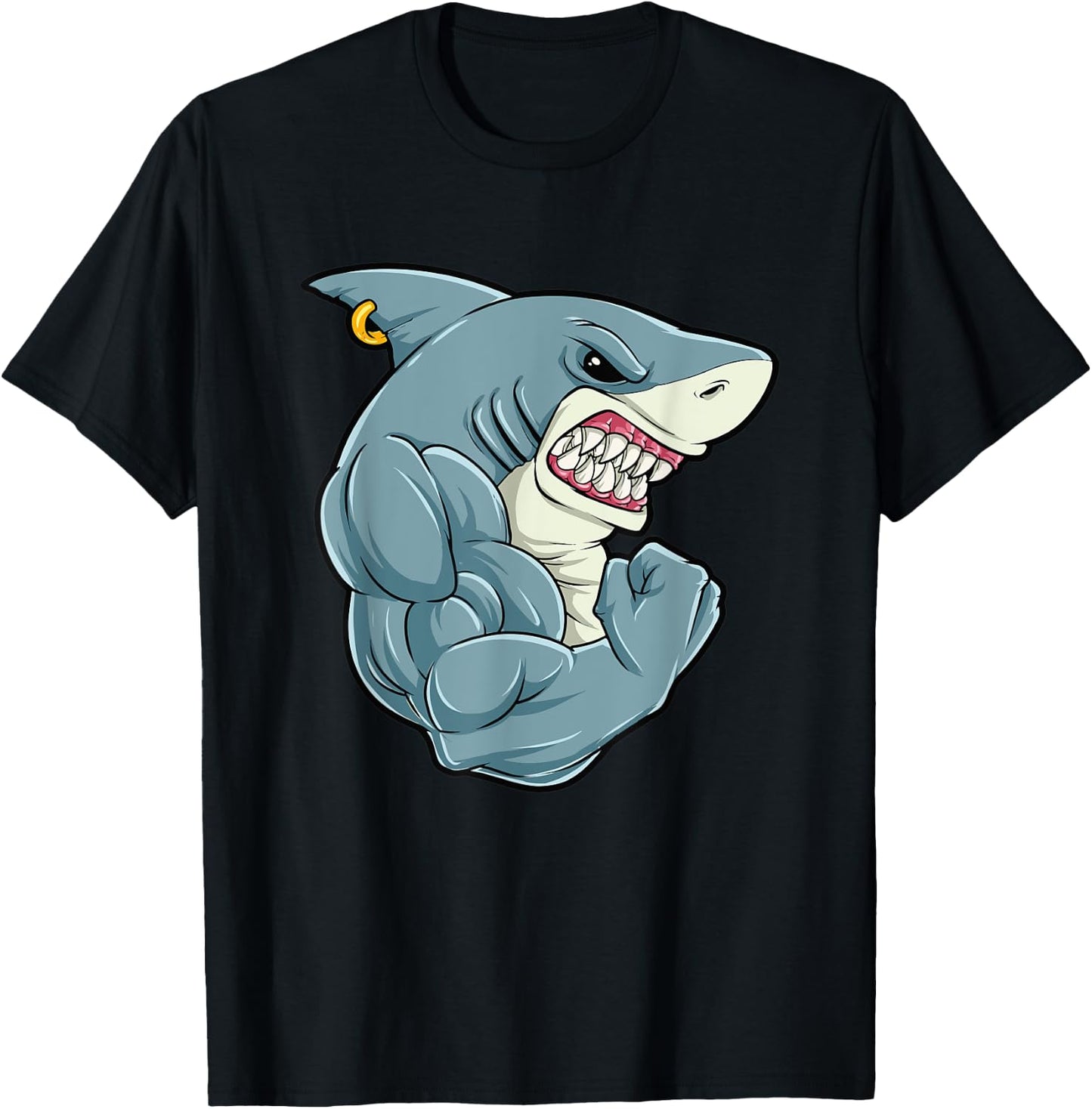 Shark At The Gym - Training Fitness Bodybuilding Health T-Shirt - T-Shirt | Black