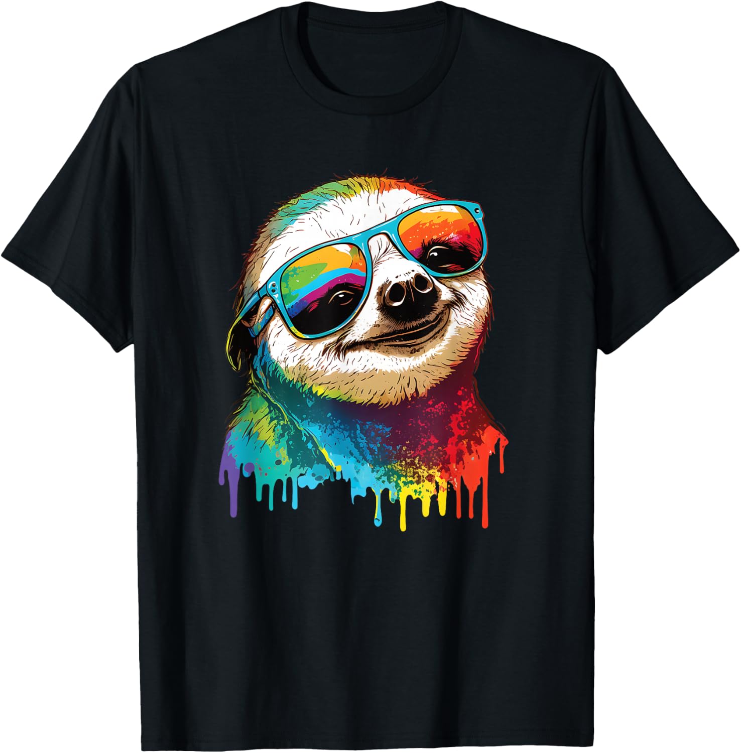 Sloth Colorful Sloth Outfit Sloth Lover T-Shirt - T-Shirt | Black