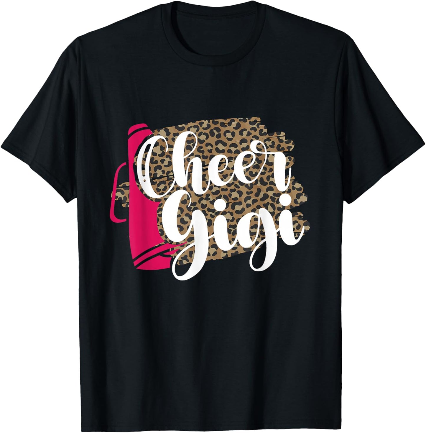 Cheer Gigi Leopard Cheerleading Gigi Of A Cheerleader Gigi T-Shirt - T-Shirt | Black