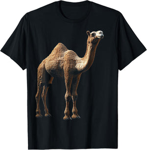 Camel Animal Motif Illustration Camel T-Shirt - T-Shirt | Black
