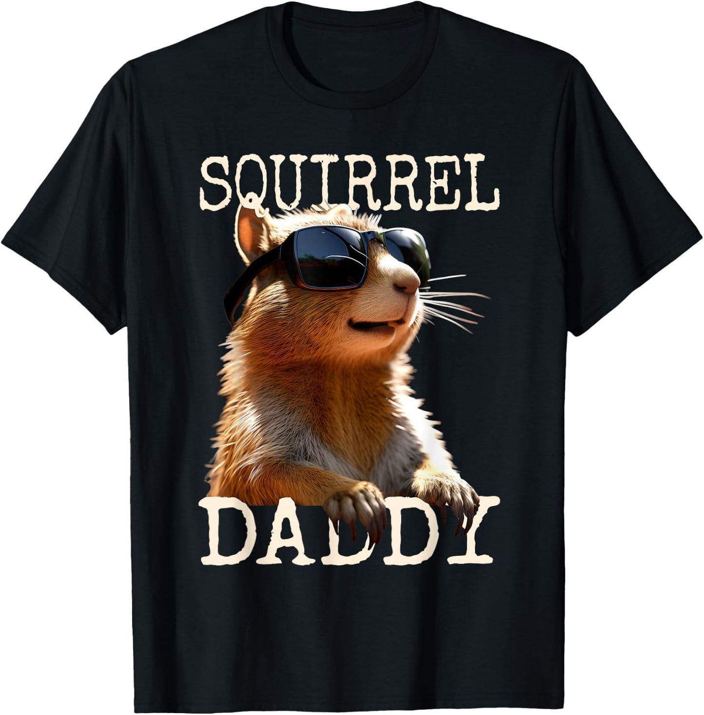 Squirrel Daddy Papa Dad Father's Day Squirrel Father T-Shirt - T-Shirt | Black