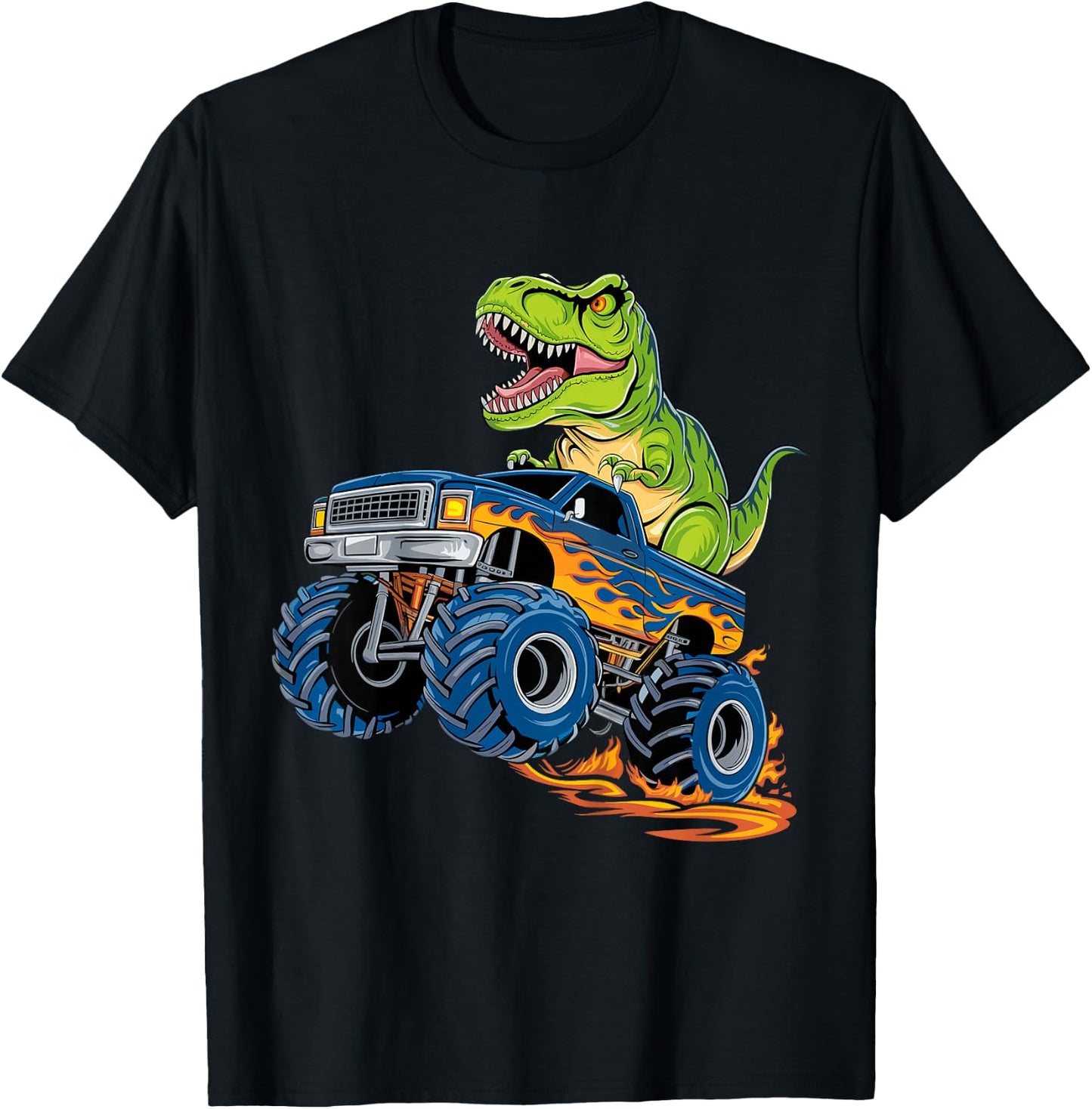 Monster Truck Dinosaur T-Shirt - T-Shirt | Black