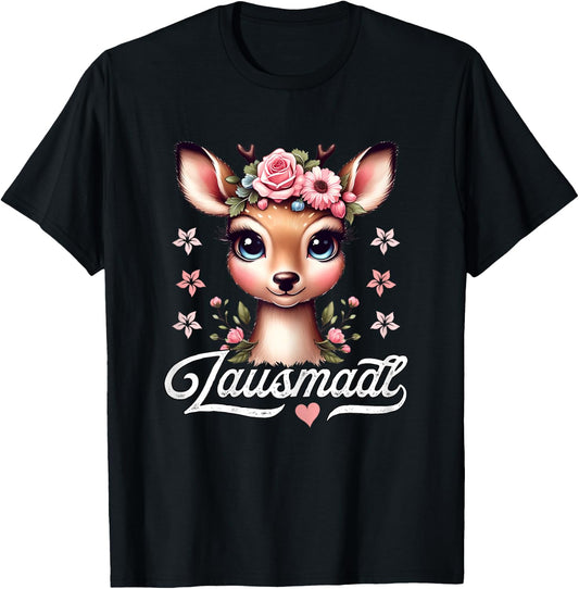 Women's Lausmadl Children's Costume Shirt Girls Costume T-Shirt - T-Shirt | Black