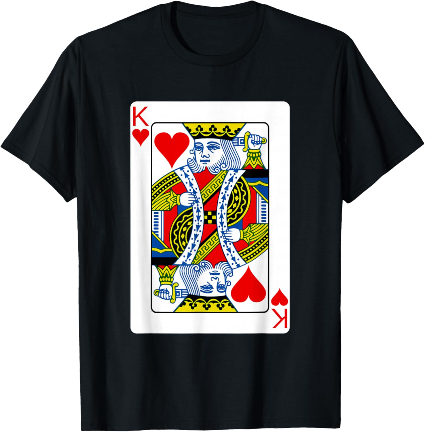 King Of Hearts Playing Card Valentine Costume T-Shirt - T-Shirt | Black