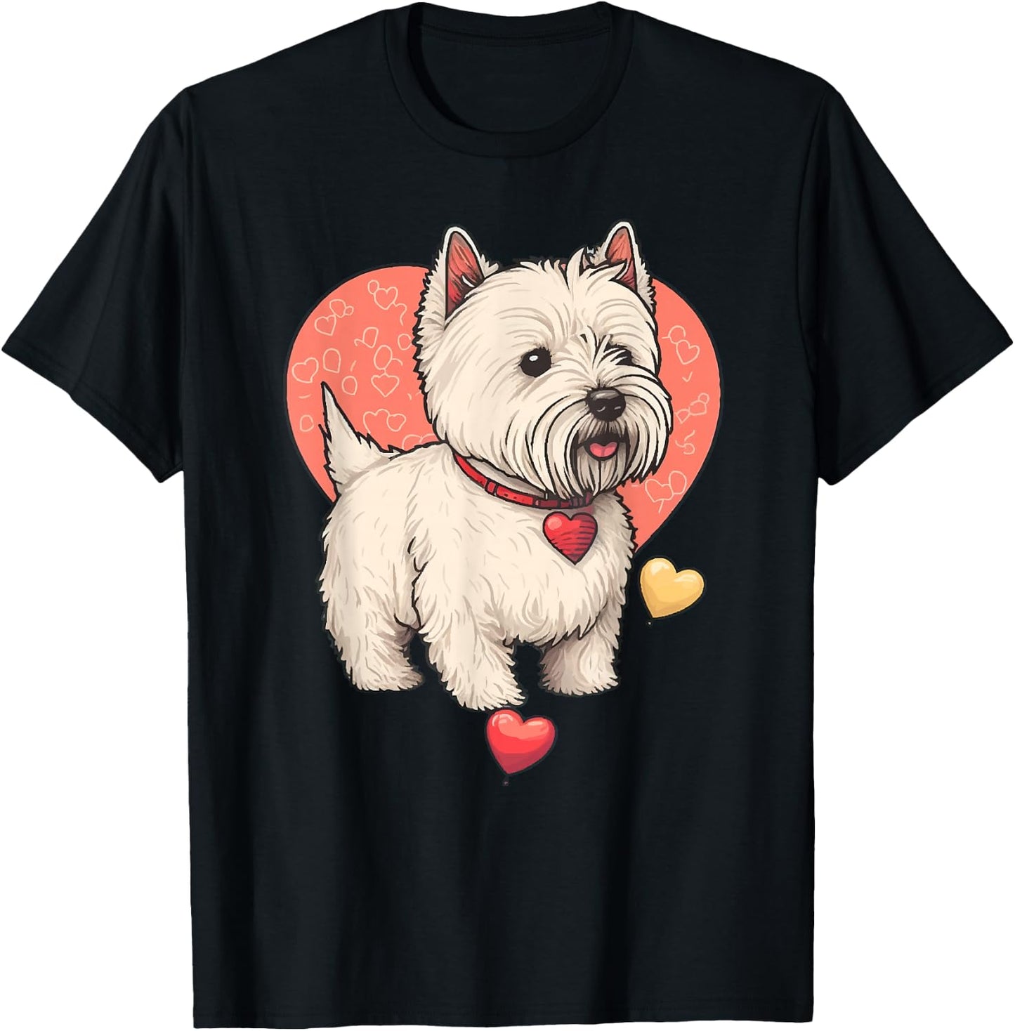 I Love My West Highland Terrier Westie Dog Valentines Day T-Shirt - T-Shirt | Black