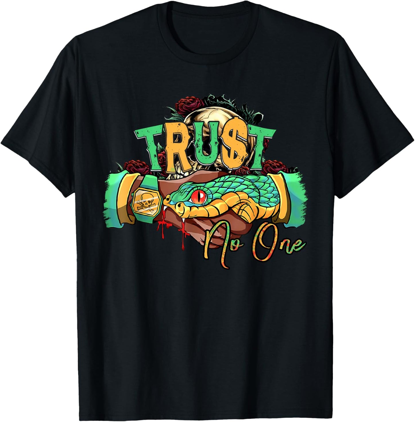 Trust no one Snake T-Shirt - T-Shirt | Black