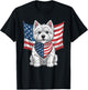 USA American Terrier Dog Pet Animal West Highland Westie T-Shirt - T-Shirt | Black