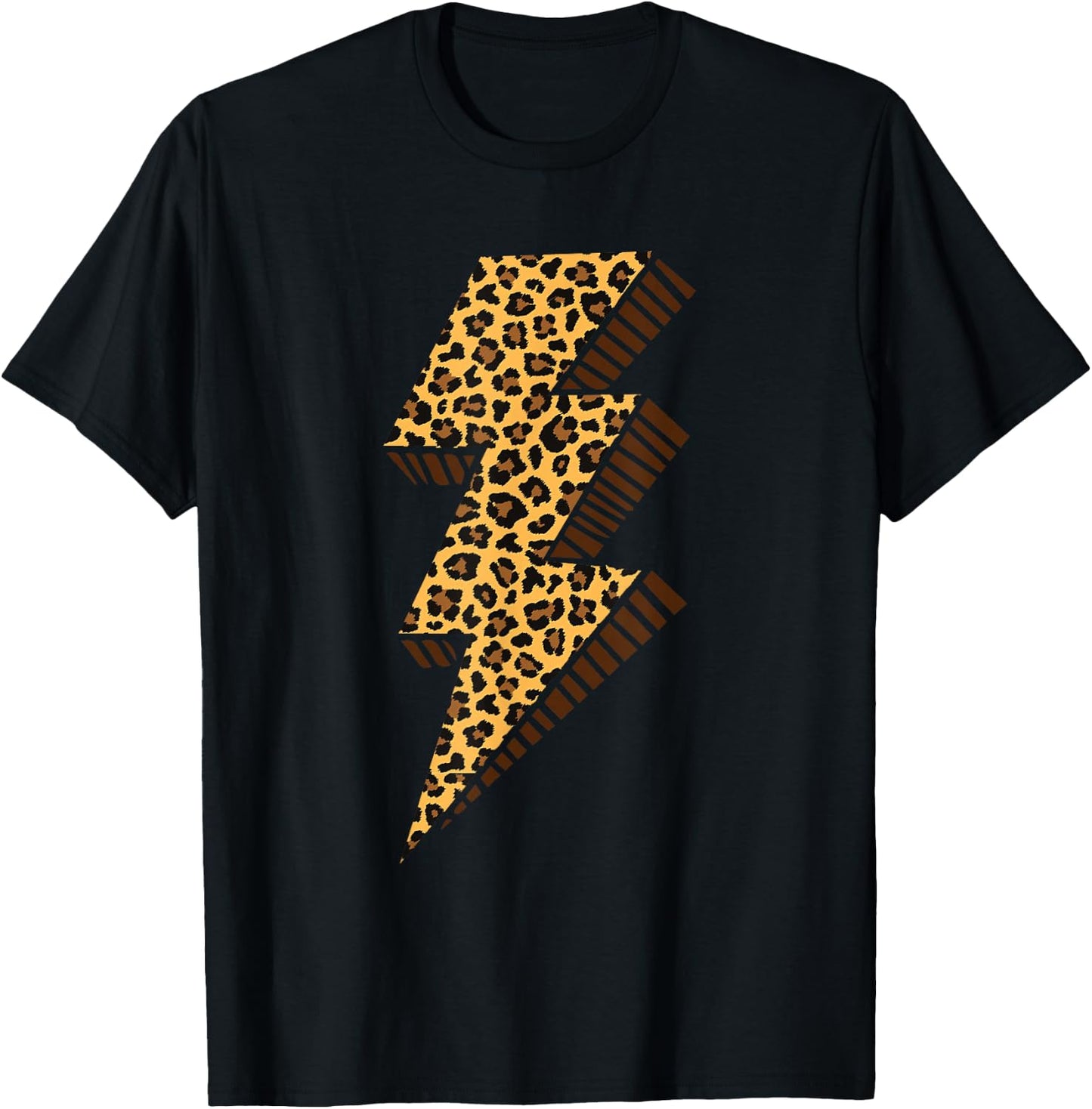 Cheetah Thunder Bolt Leopard Lightning Bolt T-Shirt - T-Shirt | Black